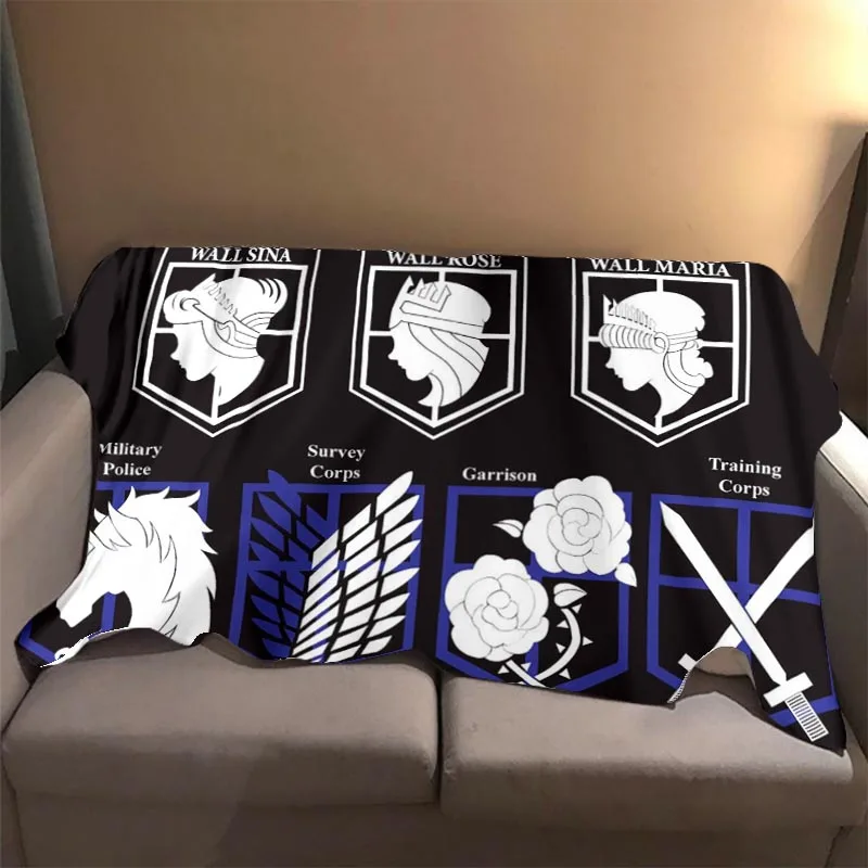 Anime Attack on Titan Blanket Personality Lightweight Bedding Super Soft Worm Flannel Blanket Bed Living Room Sofa