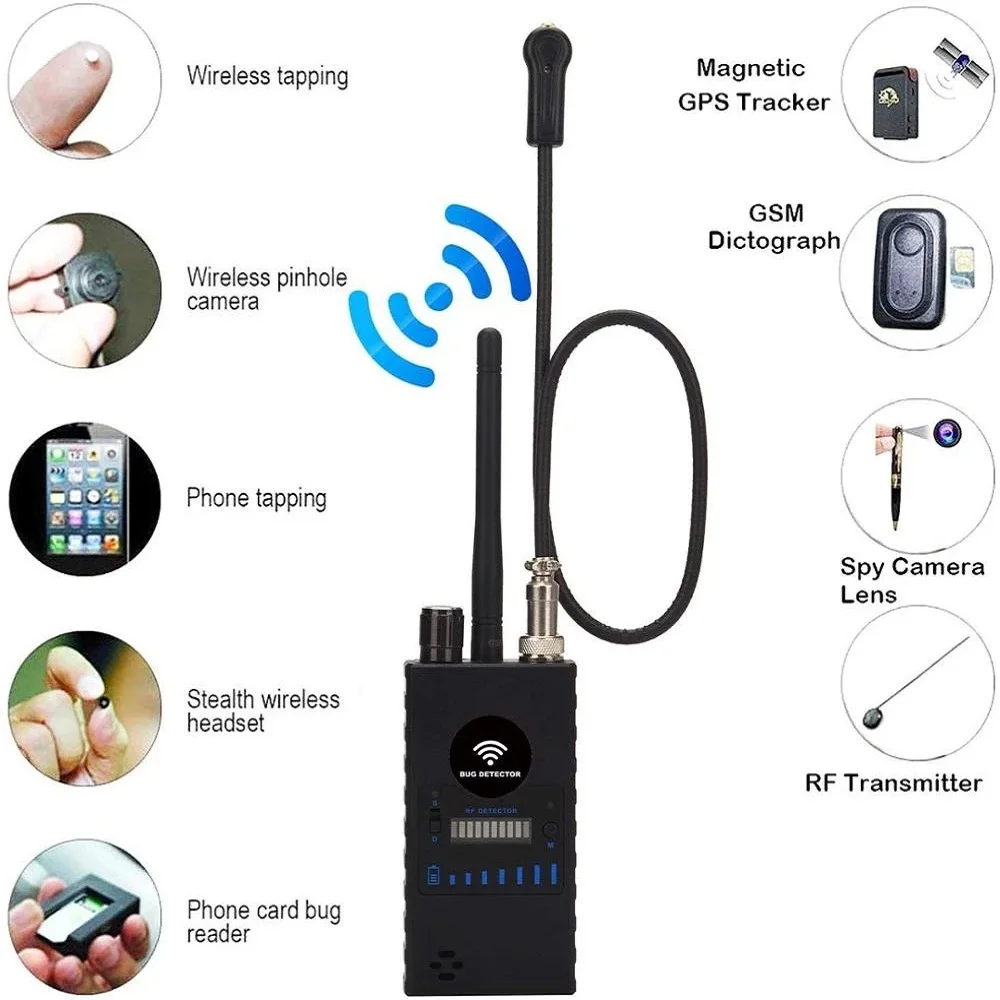 Professional Wireless Anti-Spy RF Signal Detector High Sensitivity Scanner Bug Detector GPS Tracking GSM Listening Device Finder