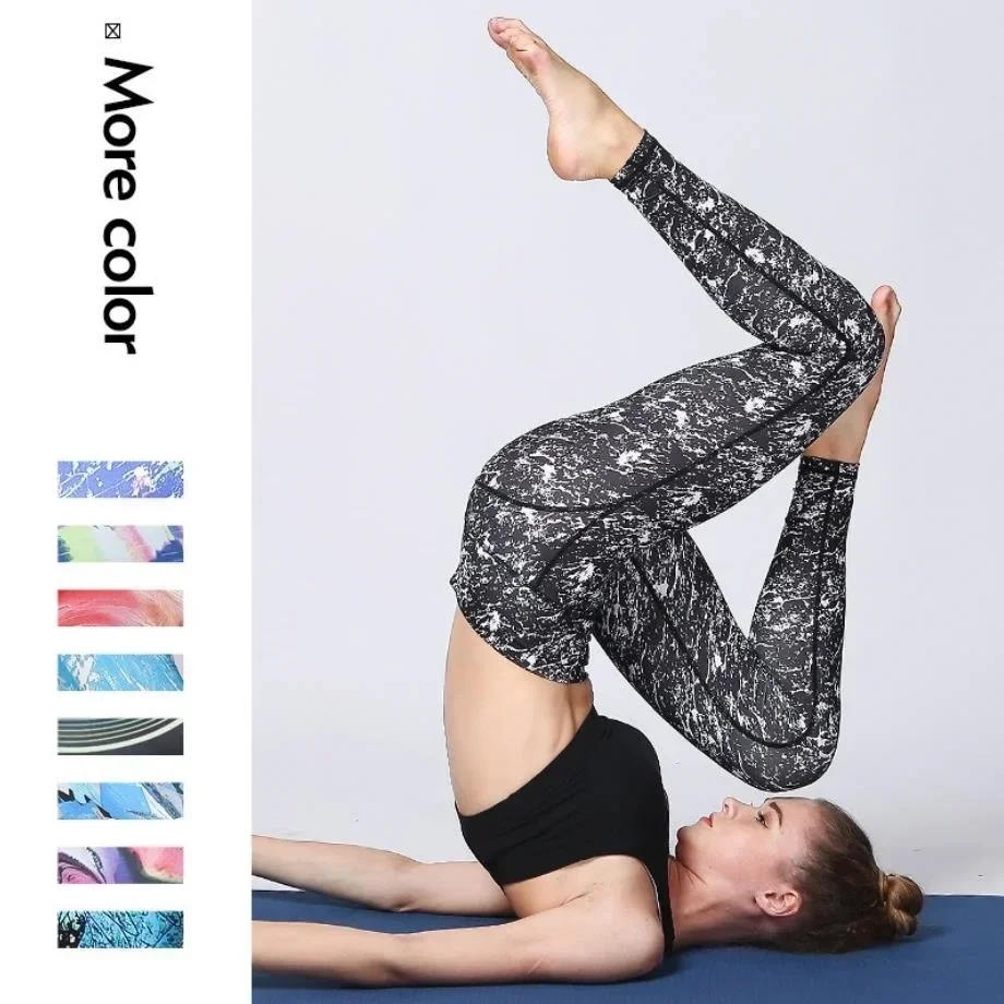 Cloud Hide Yoga Pants Women Flower High Waist Sports Leggings Girl Tights Push Up Trainer Running Trousers Workout Tummy Control