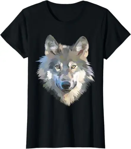 T-shirt Loup Blanc Réaliste, Imprimé Animal Réaliste, Couleurs, Thanksgiving