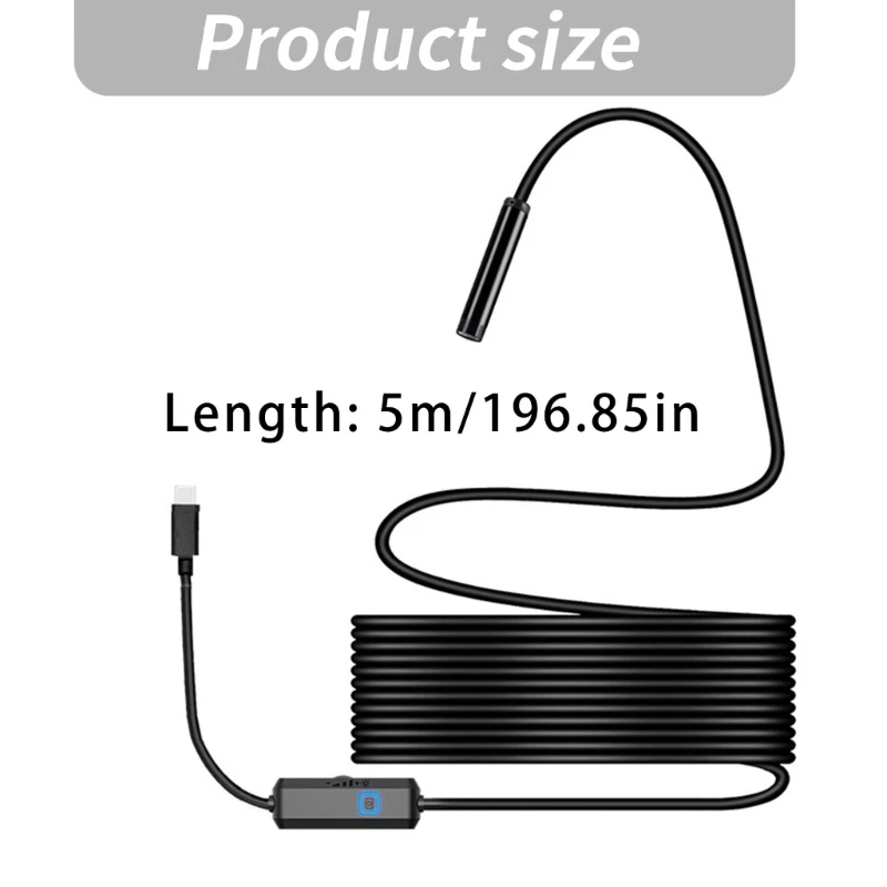 A2UC Narrow Area Viewing Camera with USB Endoscope Lens, 5m Guide Cable, Engine Bay and Drain Line Review, Phone Screen Display