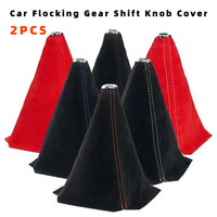 2PCS Car Gear Shift Knob Flocking Cover Universal Shifter Boot Dust Cover Suede Waterproof Decorate Car Interior