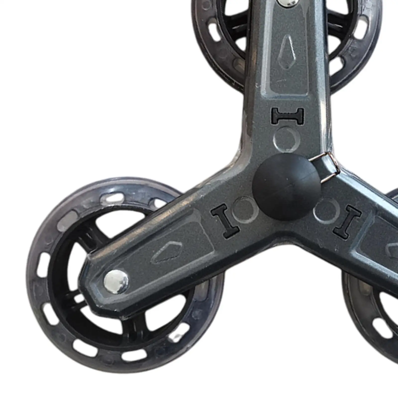 2x Foldable Shopping Cart Tri Wheels Stair Climber Wheels Accessory Anti Slip Easily Install with Metal Bracket Replacement