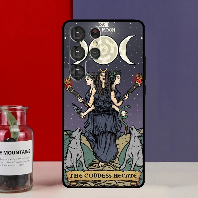 Triple Moon Goddess Hecate Tarot Card Case For Samsung Galaxy S20 S21 FE Plus Note 20 Ultra S8 S9 S10 Note 10 Plus TPU Cover