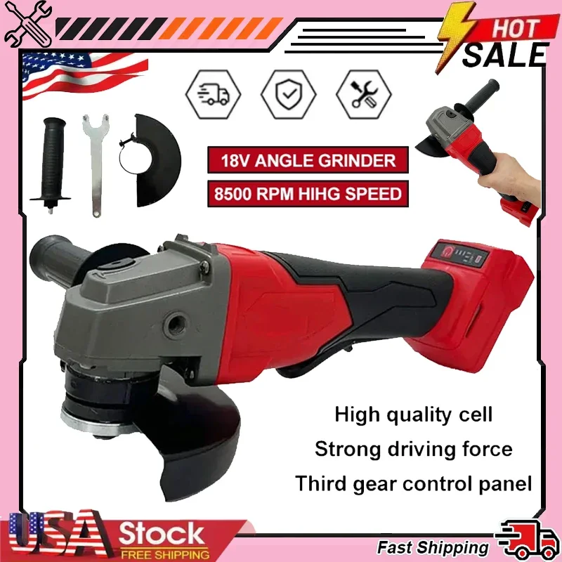 

Бесщеточная угловая шлифовальная машина Milwaukee No-Lock с лопаточным переключателем, 125 мм, для полировки и резки, для электроинструментов с аккумулятором