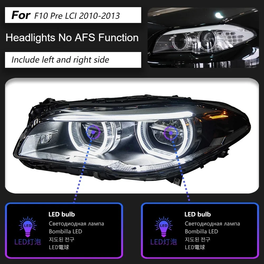 Koplamp Voor BMW 5 Serie F10 F18 LED Koplampen 2010-2017 Hoofd Lamp Auto Styling DRL Signaal Projector lens Auto Accessoires
