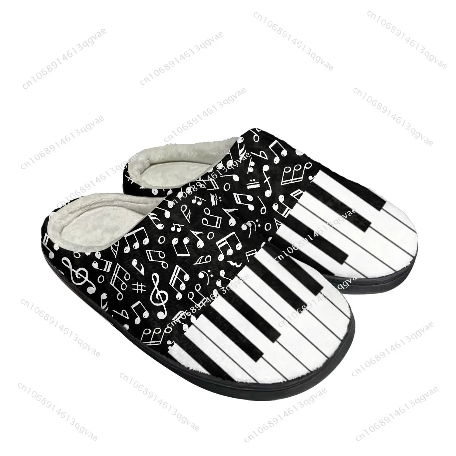 

Musical Notes Cartoon Pattern Home Cotton Custom Slippers Mens Womens Sandals Plush Bedroom Keep Warm Shoe Thermal Slipper