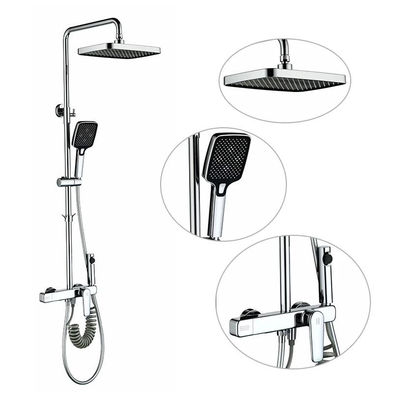 High Quality Faucet Bathtub Chrome Thermostatic Bathroom Rainfall Shower Mixer And Smart Set Faucets Rain Shower System