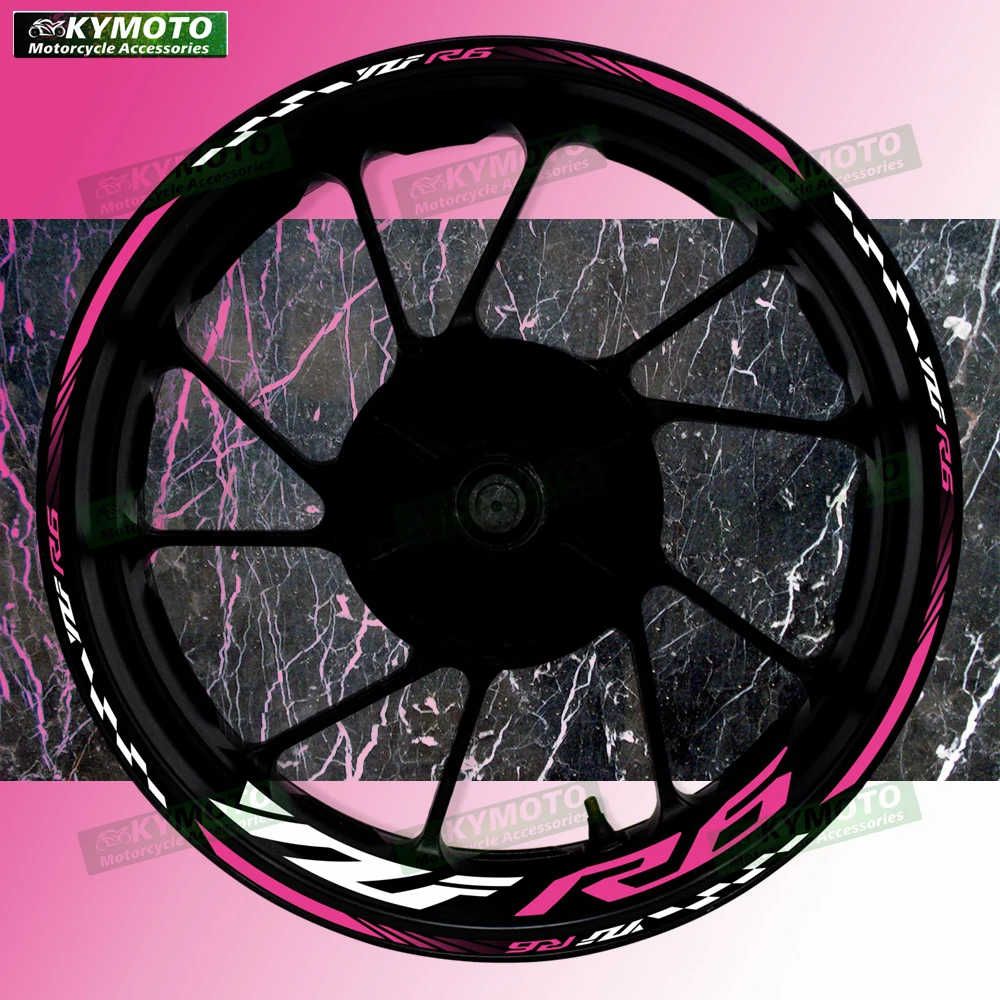 

Аксессуары для мотоциклов YZF R6 R 6, 17-дюймовые наклейки на передние и задние колеса, обтекатель, ступица, светоотражающий обод, полоса, наклейка, украшение
