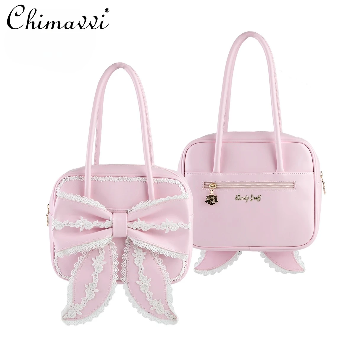 Original Japanese Style Retro Lolita Bag Sweet Girl Lace Handbag Princess Cute Bow Ladies Elegant Versatile Shoulder Bag
