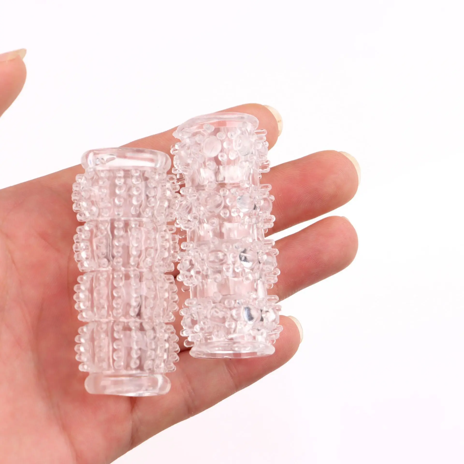 Double-Ring Crystal Ring for Men: Physical Ejaculation Control Condom with Delay-Enhancing Nubs—Adult Novelty view 5
