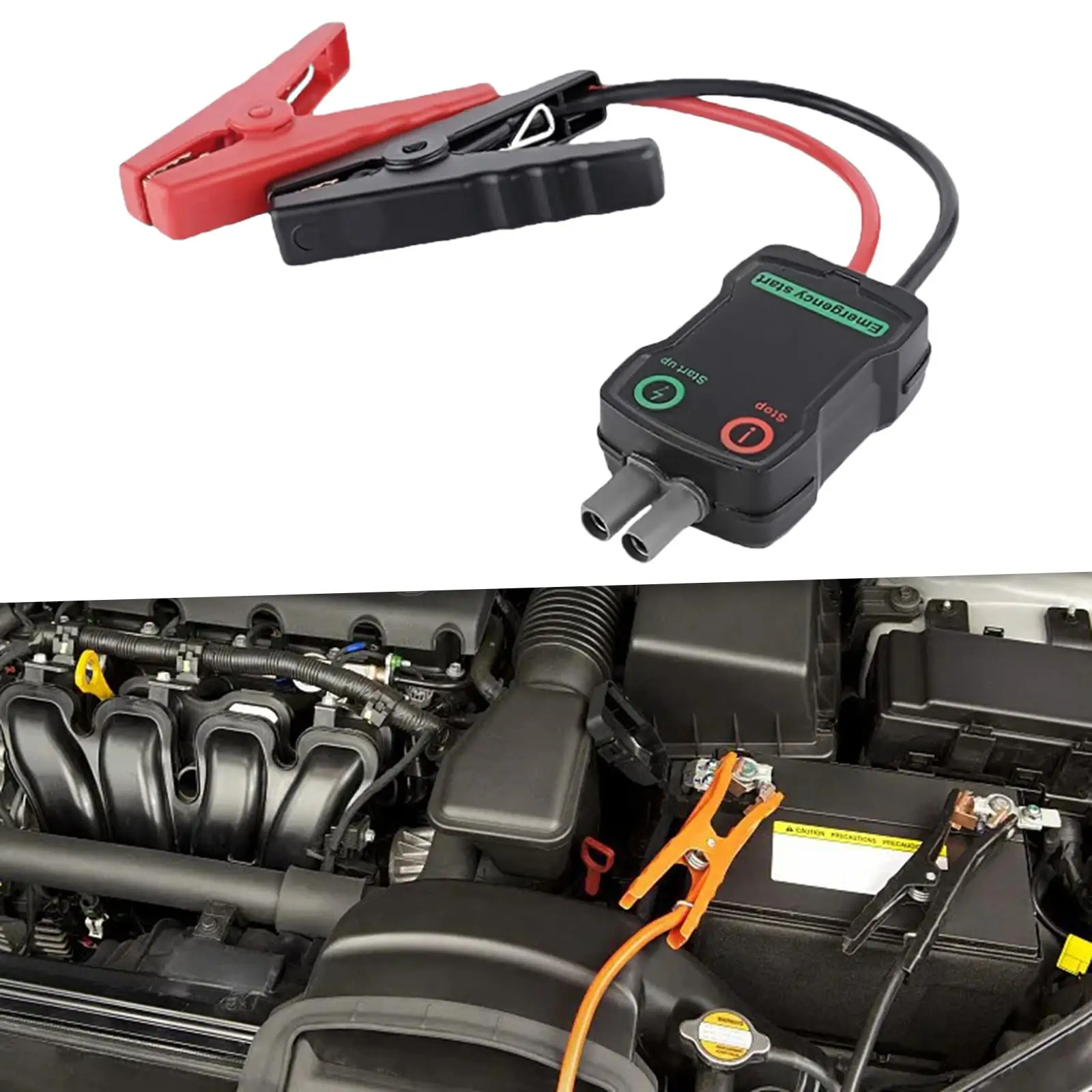Smart Jumper Starter Clamps with Indicator Light Intelligent Easy Installation Portable Automotive Emergency Booster Clamp Cable