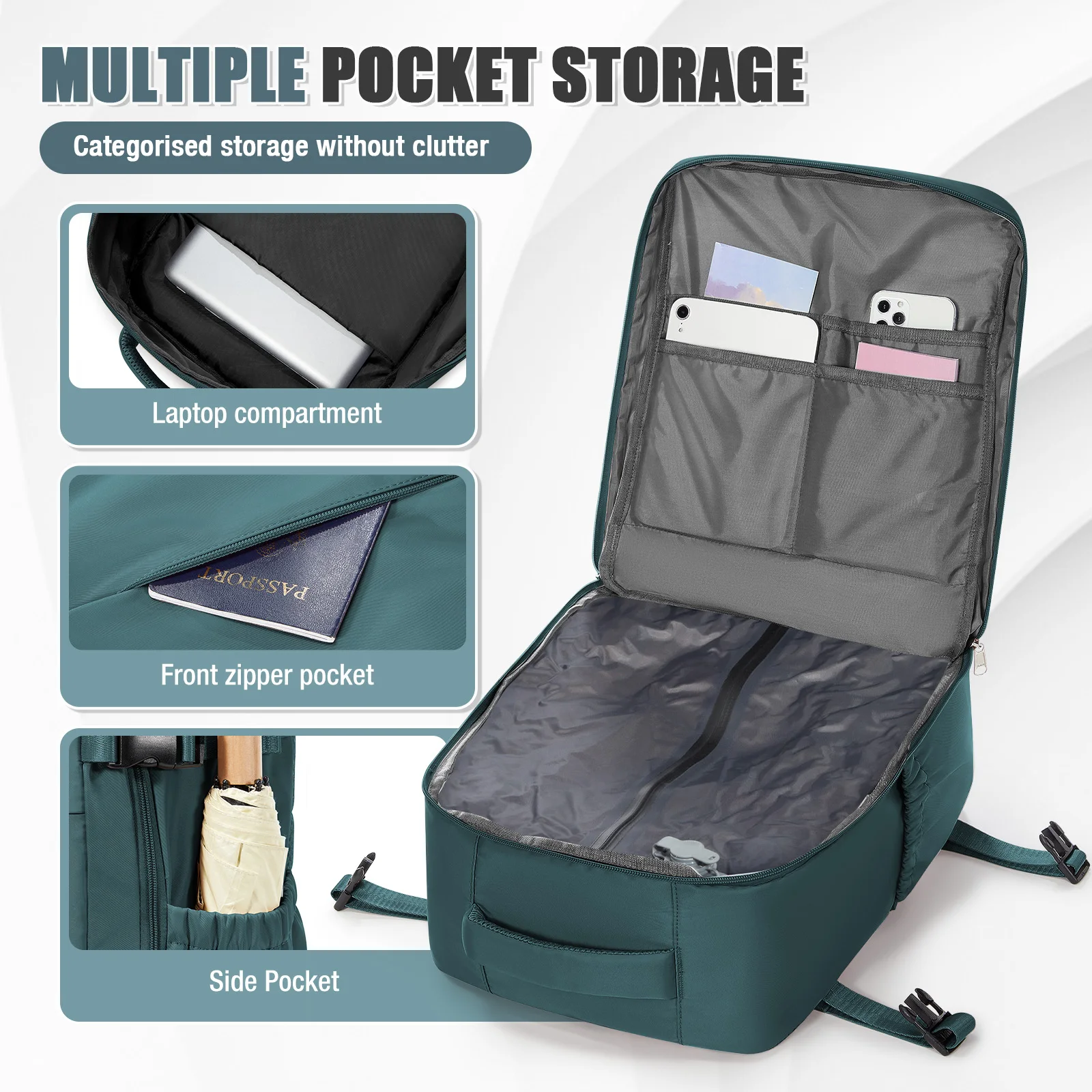 حقيبة ظهر مضغوطة بالفراغ للنساء والرجال، حقيبة ظهر WizAir Cabin Bag Ryanair مقاس 40x30x20,15.6 بوصة، حقيبة كمبيوتر محمول، حقيبة تخزين الملابس #4