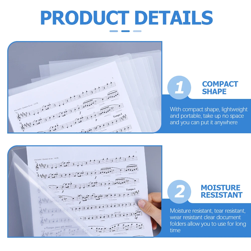 

File Protective Sleeve Clear Folders with Pockets Document Sleeves Paper for Documents Filing Plastic School