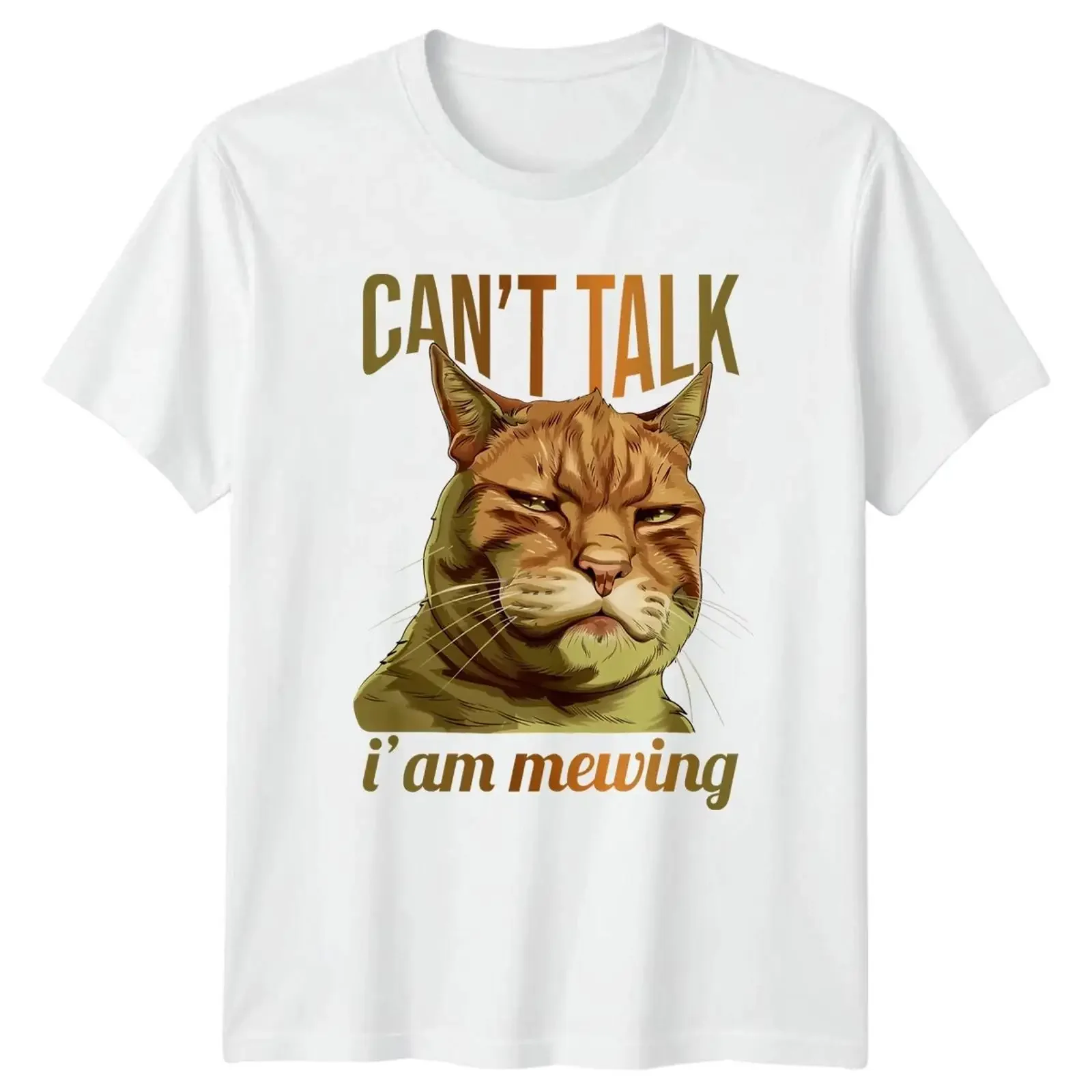 Cant Talk I Am Mewing T Shirt Aesthetic Cat Meme Bild 1 von 4 vintage Washed streetwear Unisex designer clothes Soft graphic