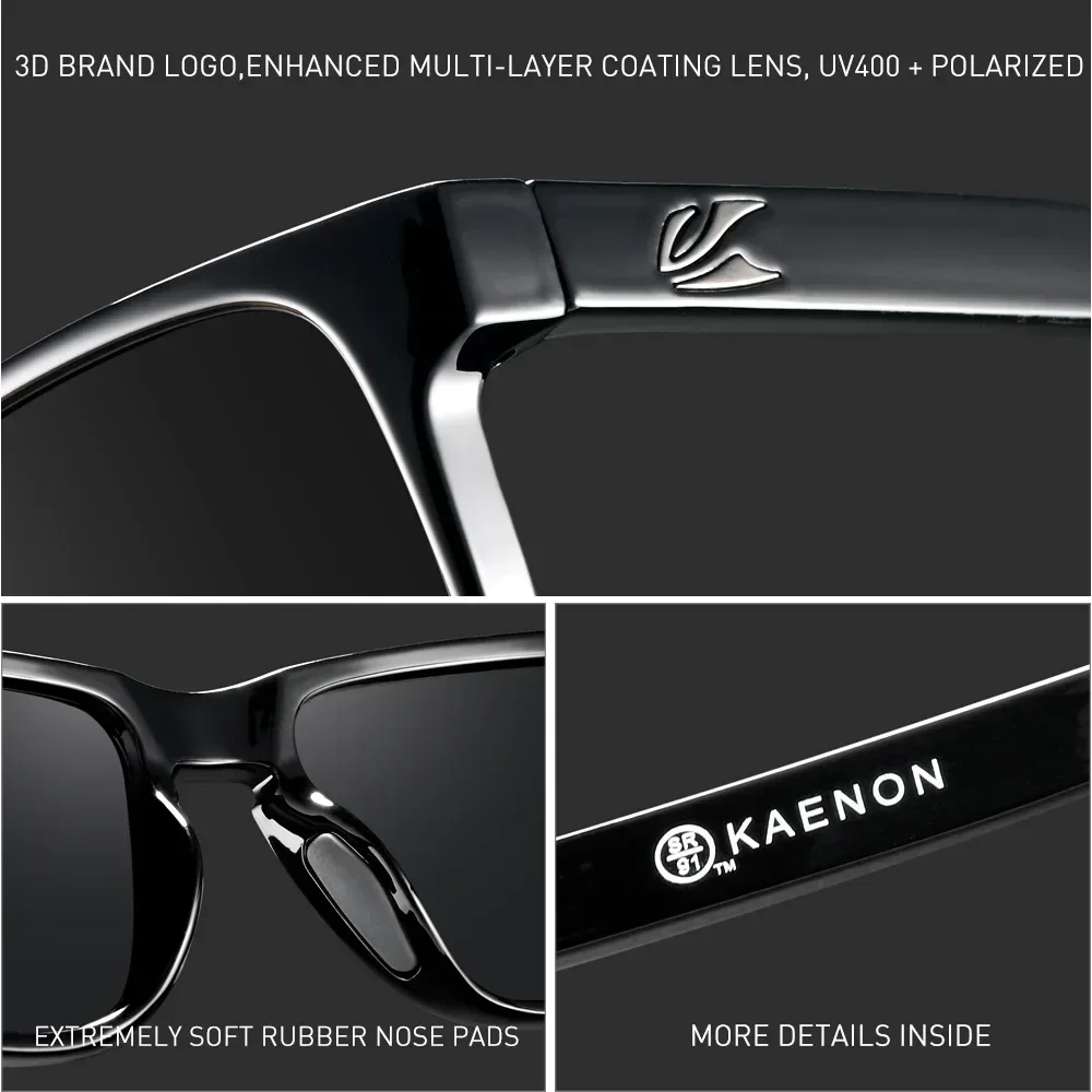 KAENON with High Quality Famous Brand Sport Men Sunglasses Polarized Sun Glasses Outdoor Driving Photochromic Sunglass with Box