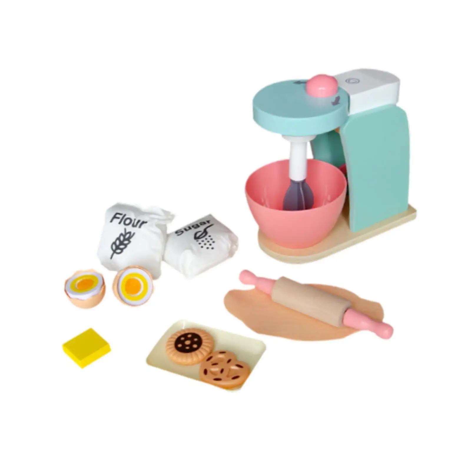 Houten mixerset Keukenspeelgoed Rollenspel Onderwijs Keuken Speelset Speelvoedsel Keukenaccessoires voor kinderen, meisjes en jongens