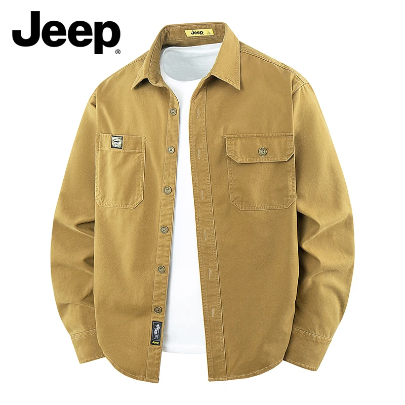 

Мужская классическая американская рубашка Jeep, функциональная рубашка, прочная верхняя рубашка, рубашка для активного отдыха, рубашка-куртка на весну и осень