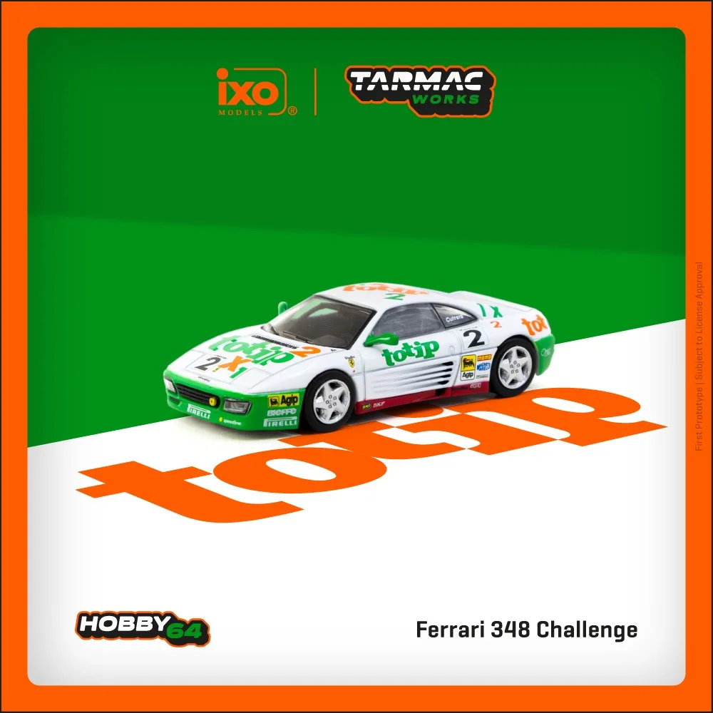 Tarmac Works 1:64 Ferrari 348 Challenge 1993 Alloy Premium Diecast لعبة مجسمة قطعة عرض قابلة للجمع