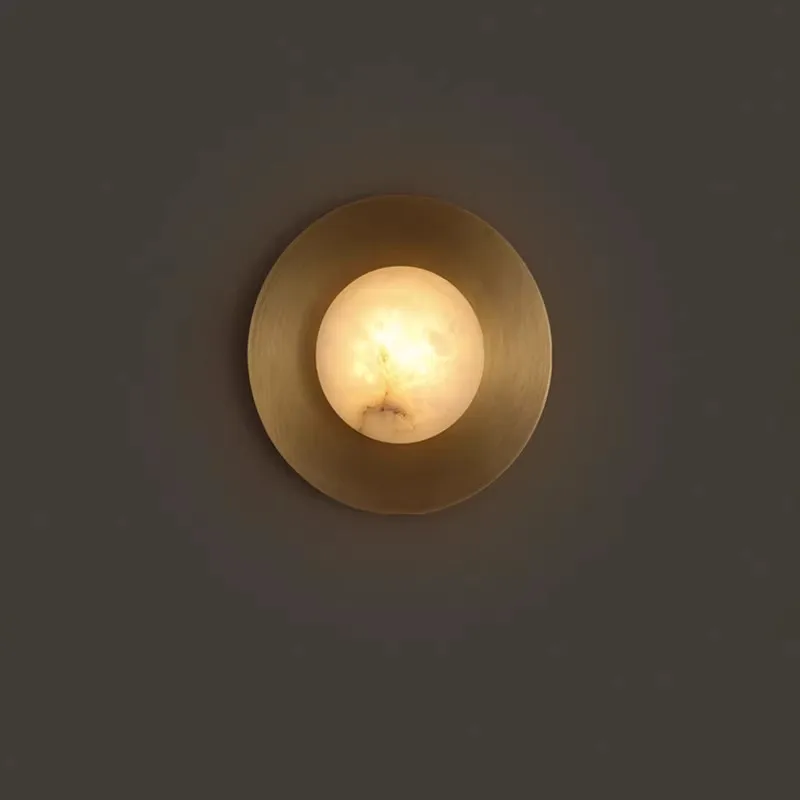 Italian Designer Luxurious Marble Wall Lamps for Restaurant/Corridor Interior Wall Sconces Court Indoor Art Lighting Luminaires