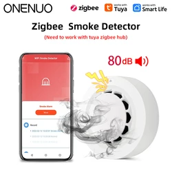 ONENUO Tuya ZigBee Smart Smoke Detector Security Protection Smoke Alarm Fire Protection For Home Security Via Smart Life App