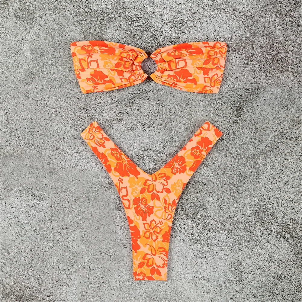 Micro Bikini Push Up Swimsuits For Women 2024 Sexy Female Swimwear Brazilian Bikini Set Thong Biquini Swim Suits Print Beachwear
