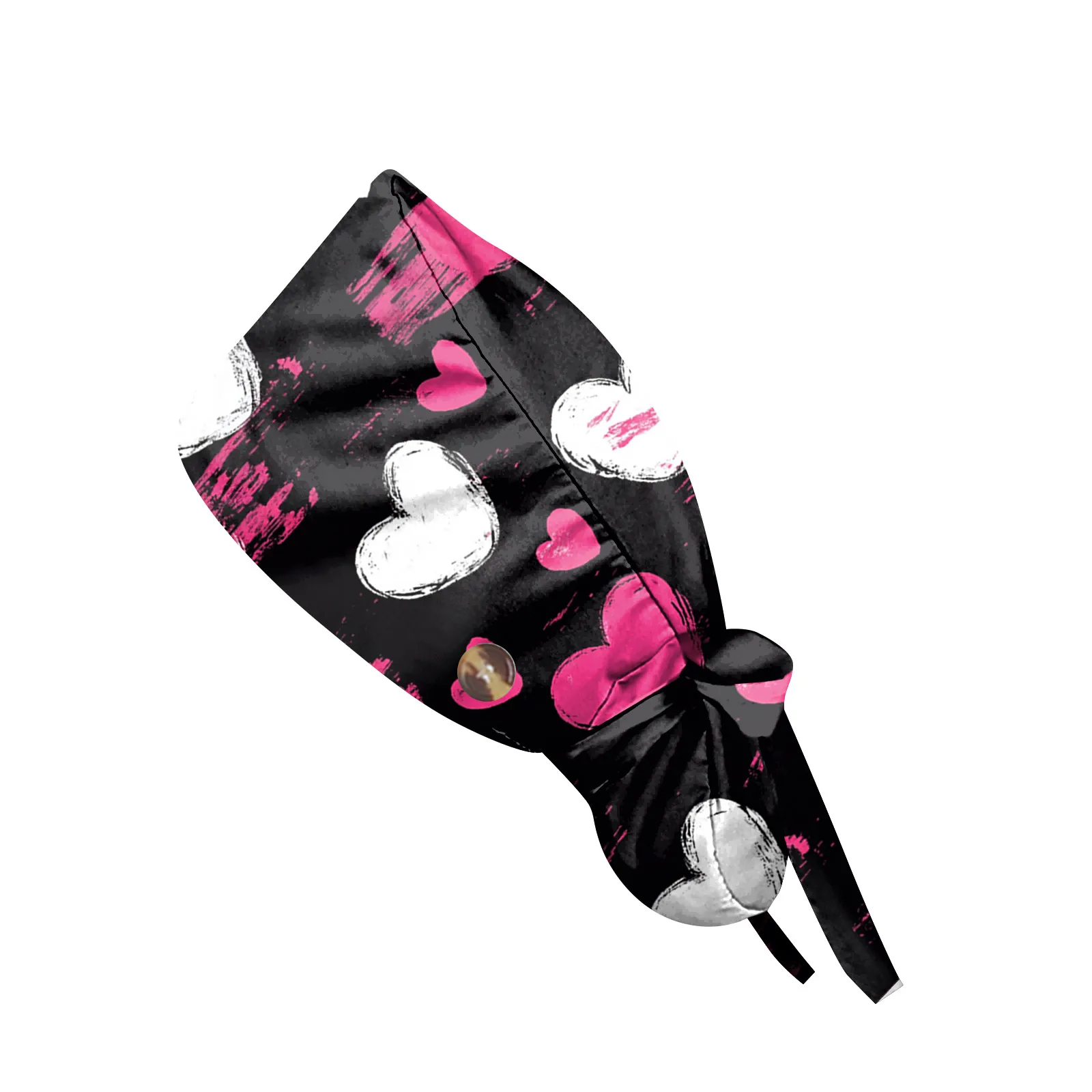 

Long Hair Work Hat Valentine's Day Cartoon Print Adjustable Work Cap Beauty Salon Nursing Cap Female Surgical Hat Scrub Caps