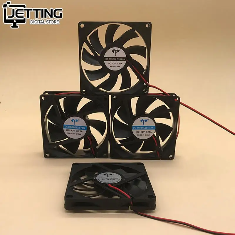 80mm DC Brushless Fans 2PIN Computer Case Cooling Fan 5V 12V 24V Sleeve Bearing CPU Cooling Fan with Two Lines 80x10mm 80x25mm