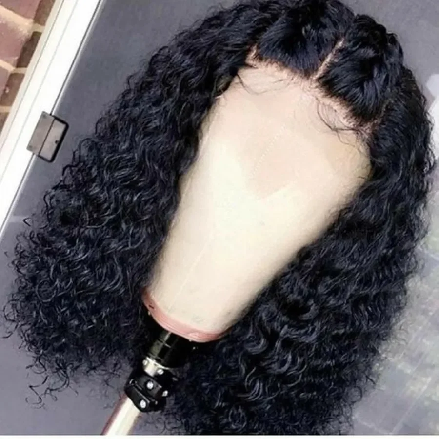 Perruque Bob Lace Front Wig naturelle bouclée, cheveux humains, Deep Wave, HD, 13x4, 13x6, sans colle, densité 250%, pour femmes