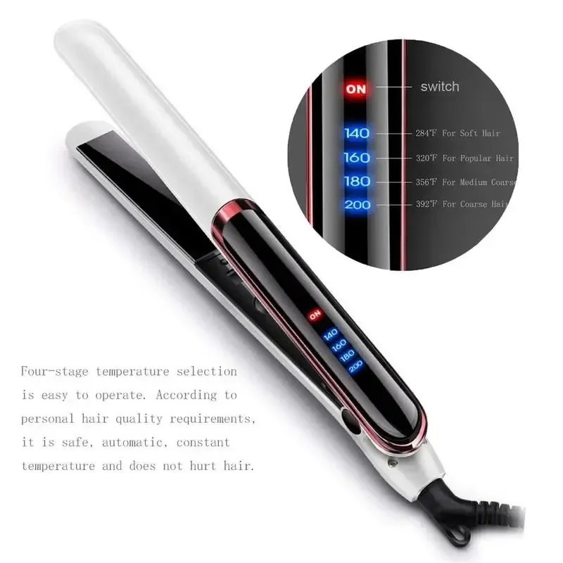 Household hair dryer, with multiple heating settings and an LED digital LCD display, for creating smooth and straight hair