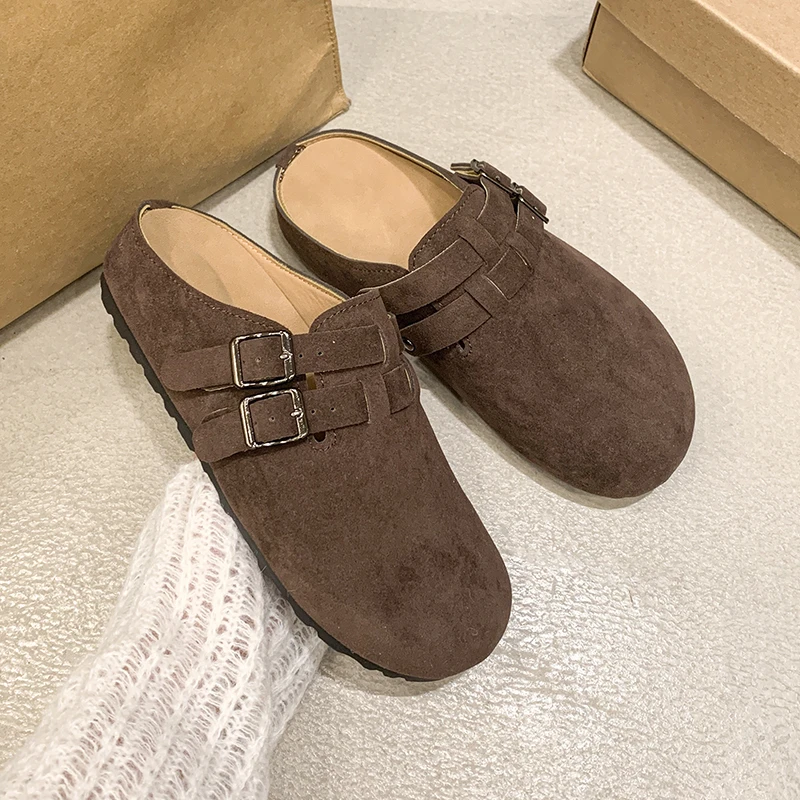 2025 New Suede Women Clogs Slippers Fashion Cork Footbed Beach Slippers Soft Cork Nonslip Women Clogs Slippers With Arch Support