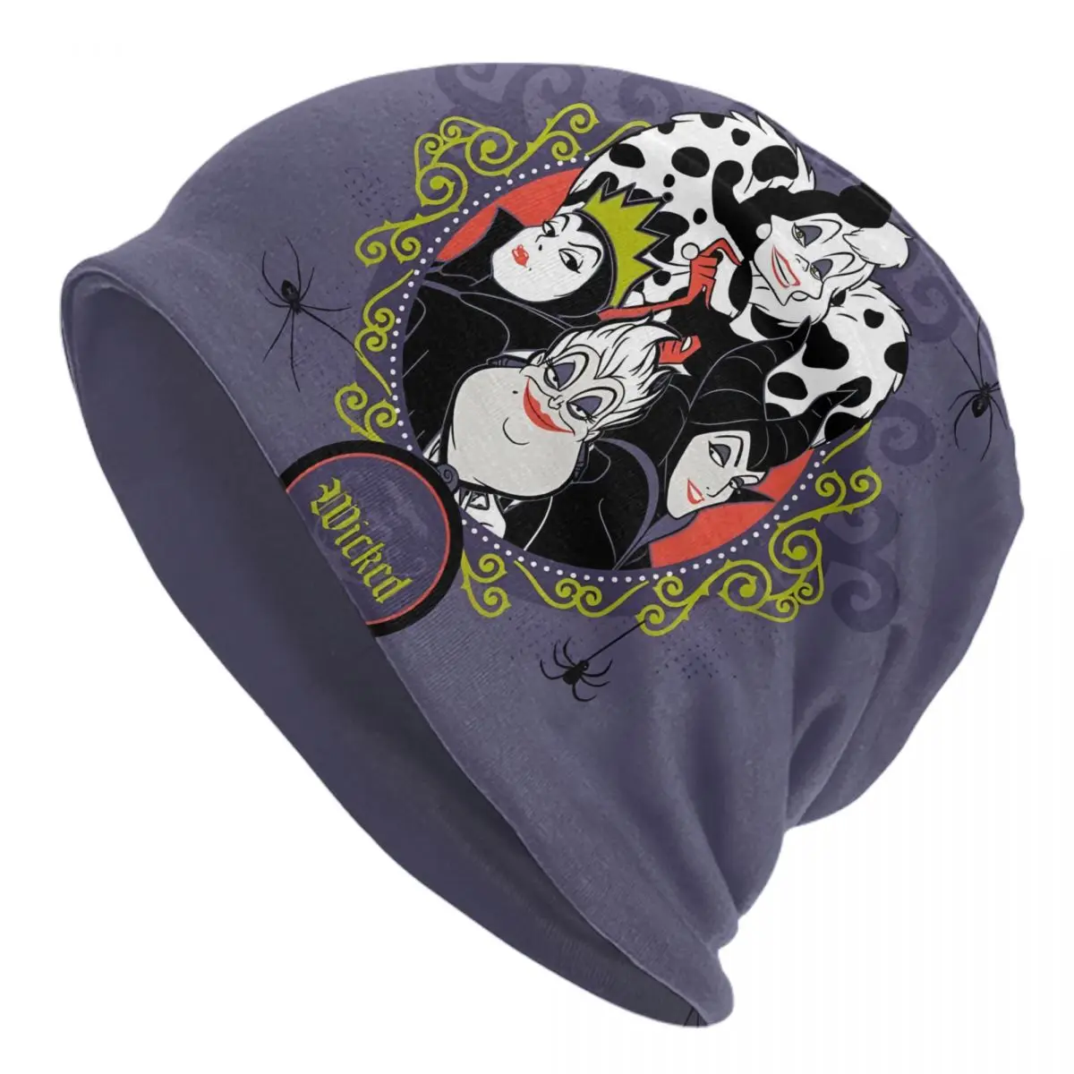 Gorro personalizado de villanos para mujer, gorro de gente malvada, gorros de punto, moda para hombres y mujeres, gorros cálidos con estampado bonito de animación para adultos