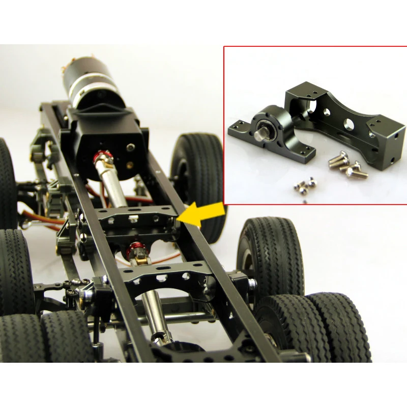 Metalen Zwarte Beam Cross The Bridge voor 1/14 Tamiya RC Truck Scania Benz MAN Volvo DIY Onderdelen