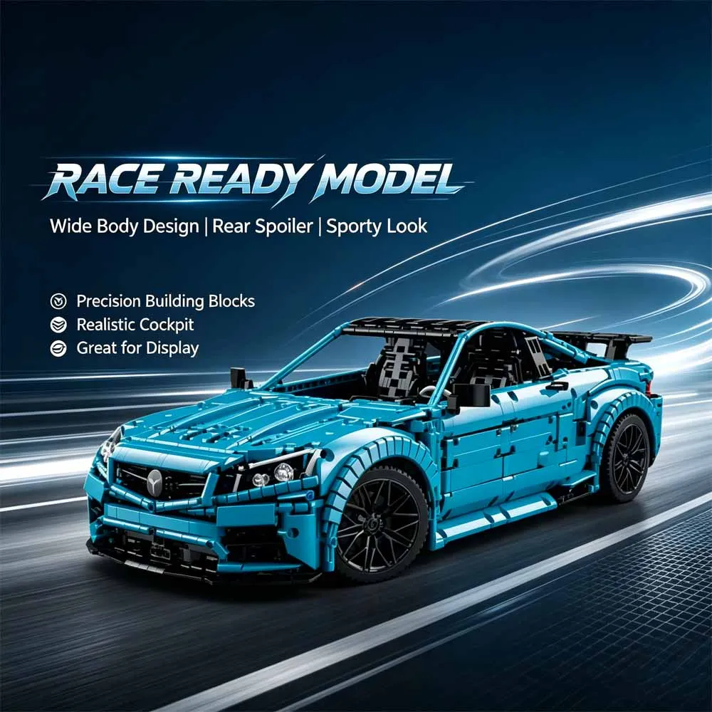 Technical Speed Supercar C63 AM-G Model Building Blocks MOC-60193 Sports Car Bricks Toy Adult Gift 4129pcs view 2