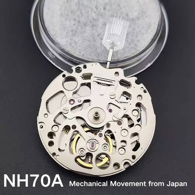 

Japan Genuine NH70 NH70A Mechanical Movement 24 Jewels Skeleton Mechanism Modification Automatic Watch Replace Movement