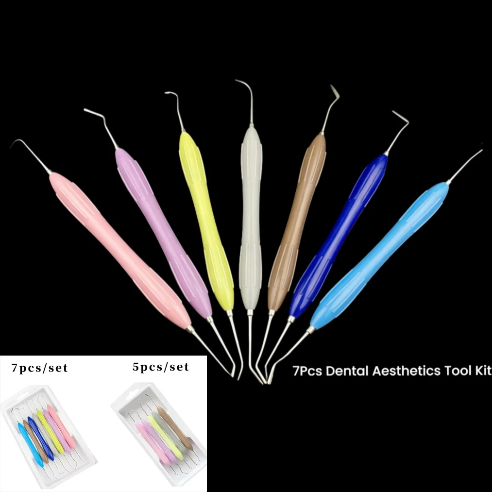 

5 Pcs/7 Pcs Dental Resin Filler Double Ended Stainless Steel Resin Filler Composite Resin Filling Spatula Silicone Dental Tools