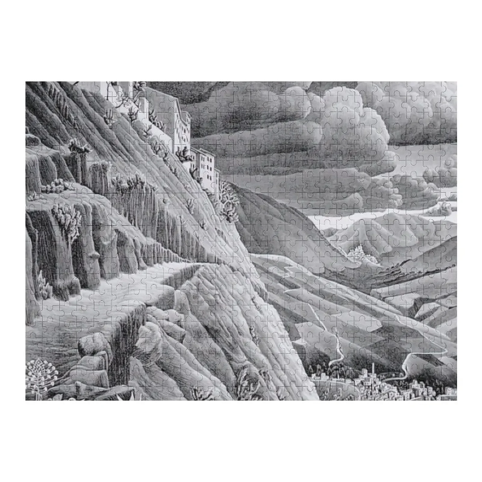 

Castrovalva (Mountain Village) by M.C. Escher Jigsaw Puzzle Photo Custom Wood Adults Picture Custom Kids Toy Puzzle