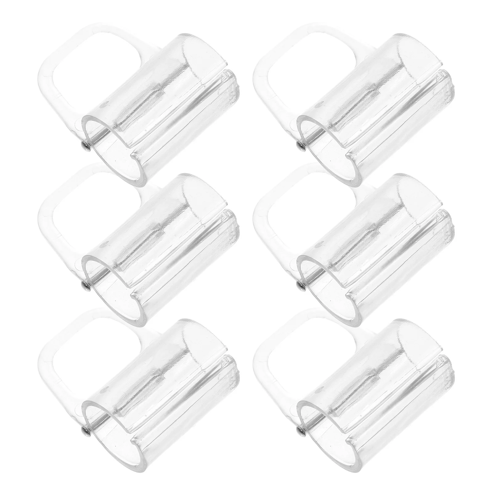 

6pcs Pleated Curtain Pull Handles Transparent Roller Blind Fixing Clips Easy Installation For 20Mm Shade Valance Clip