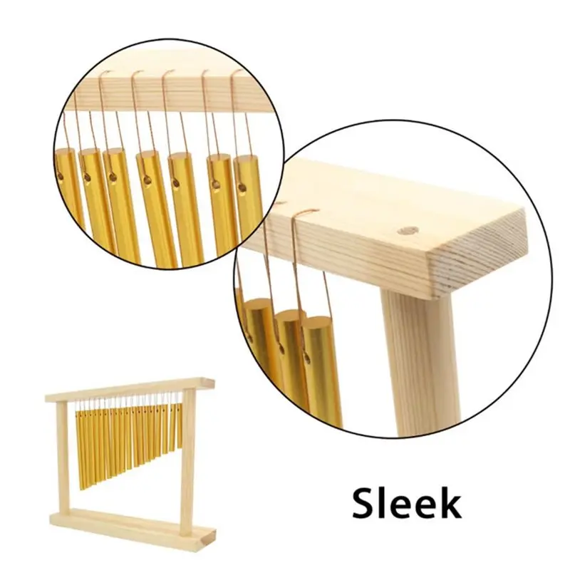 NALFI-20-Note Desktop Sound Tree Wind Chime - Solid Wood Frame Musical Instrument For Early Education & Orff Percussion