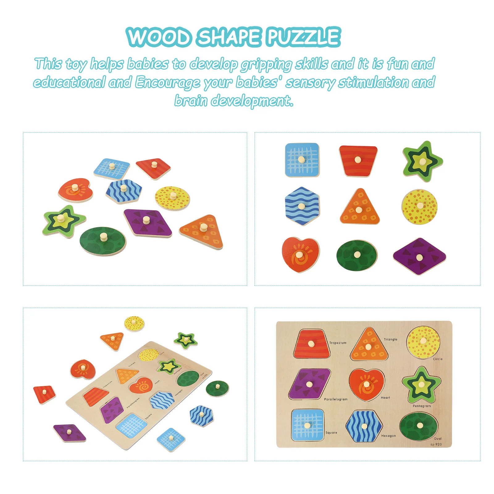 

1Set Wood Puzzle Board Educational Jigsaw for Kids Portable Size Easy Store Carry Out Great Gift Choice Friends Family