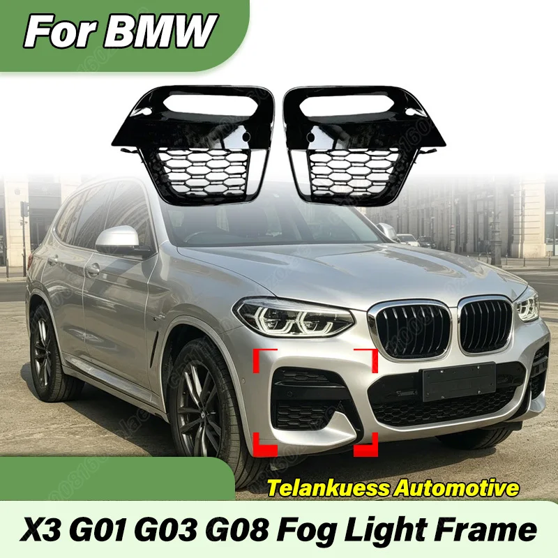 

For BMW X3 M-SPORT G01 G03 G08 Front Bumper Fog Light Sports Racing Lampshade Grille Lower Mesh Cover Body Modification Kit
