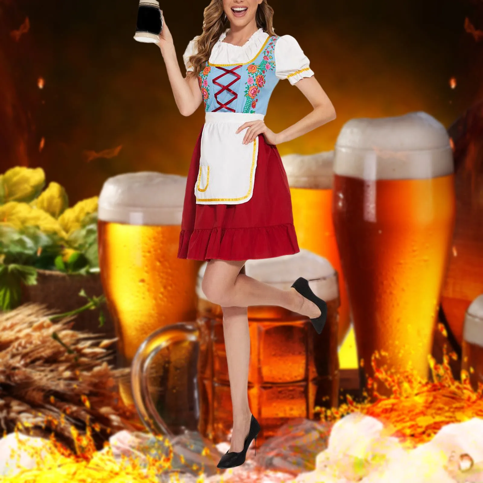 

Женский модный костюм для косплея, костюм пивного бармена, немецкий карнавал, пиво, костюм для косплея на Хэллоуин
