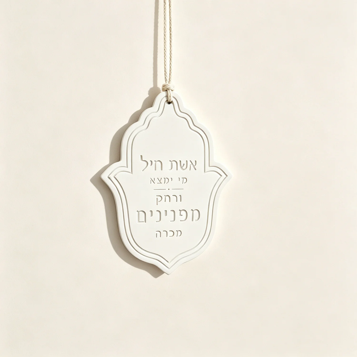 Silicone Mold For Jewish Hebrew Hamsa Hand Wall Ornament, Eshet Chail Plaster Resin Hanging Sign Making Mold