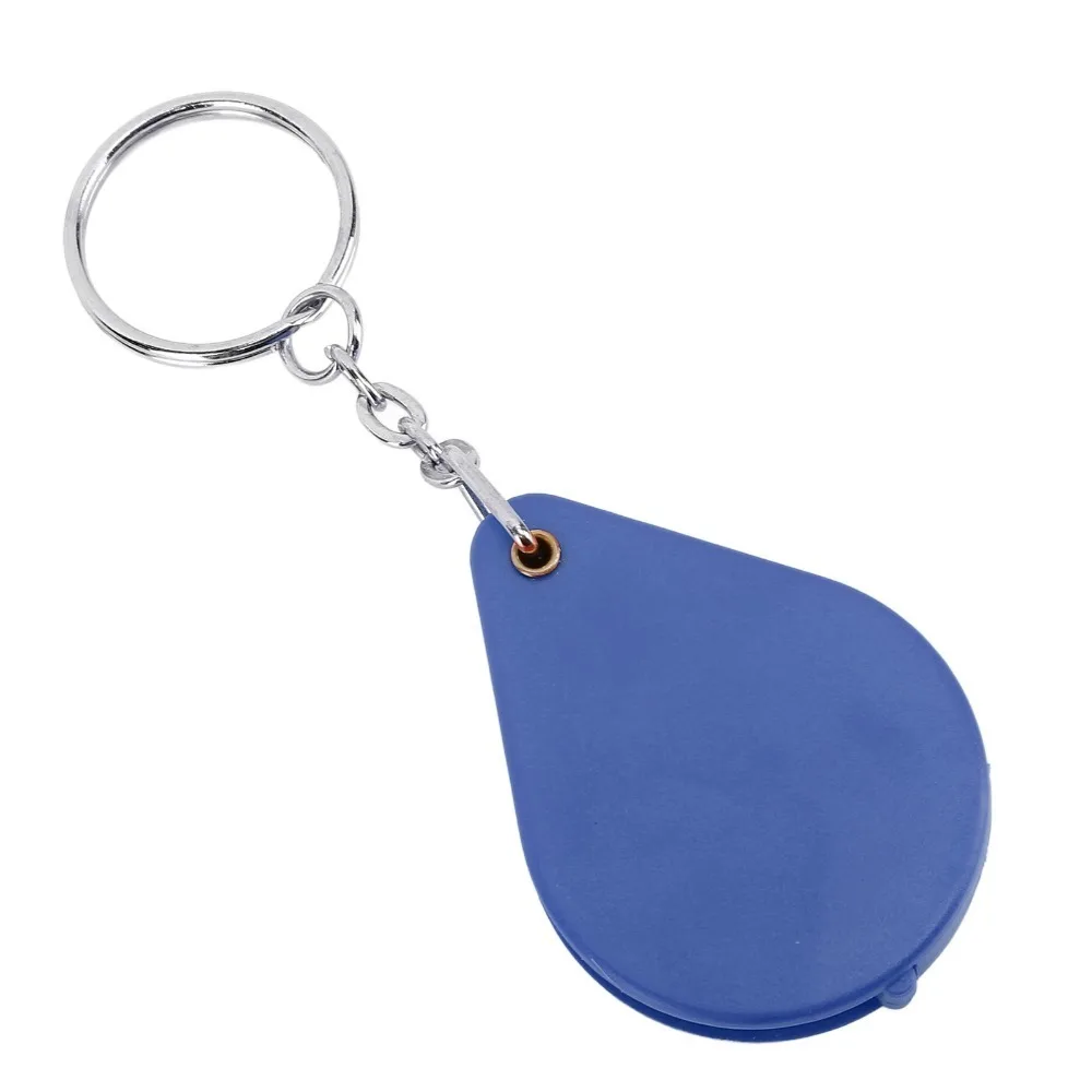 10X Magnification Magnifier Keychain 32mm Lens Diameter Foldable Design Pocket Magnifying Glass Portable Size With Key Ring
