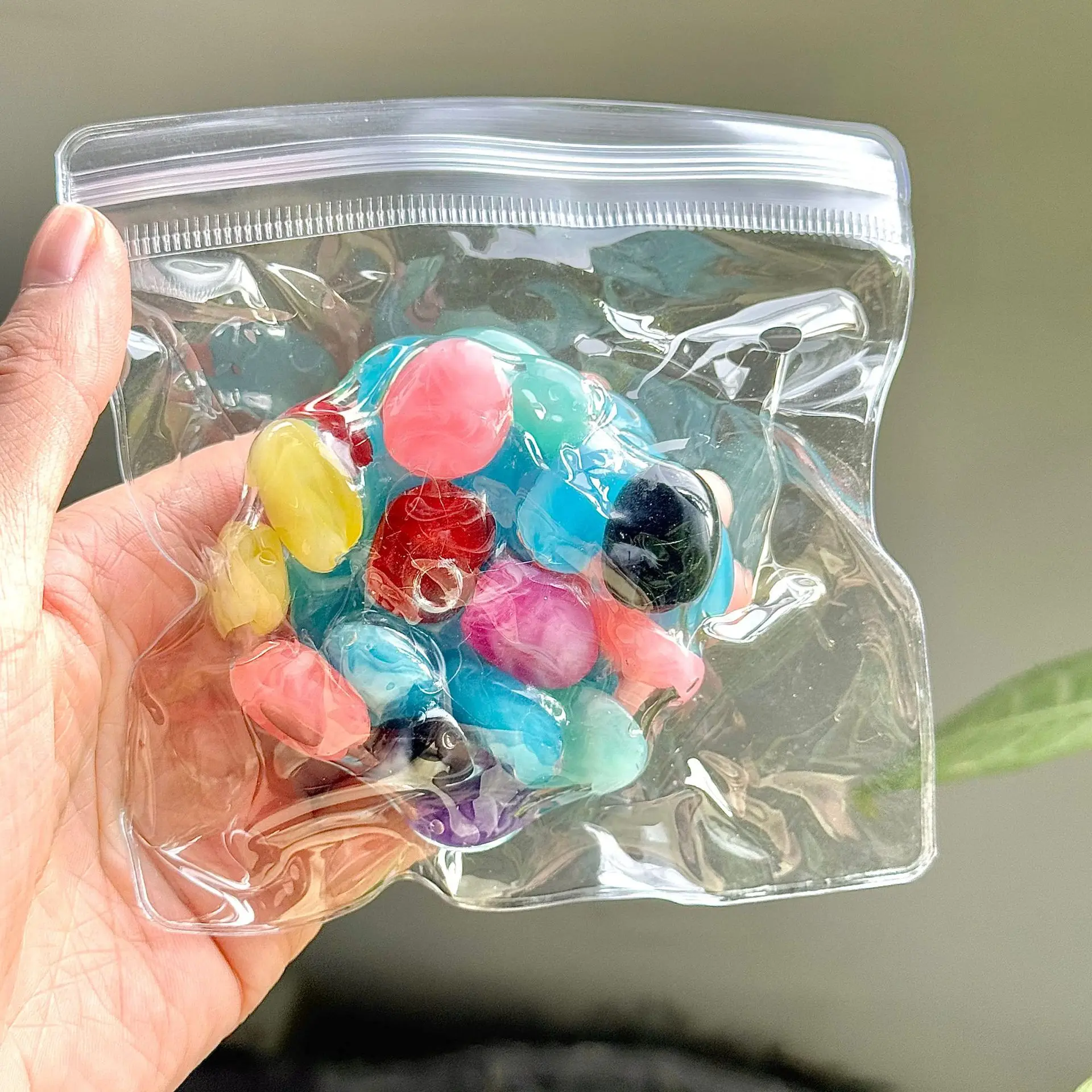 

Happy Palm Fidget, красочные глазурованные бусины, мяч ручной работы, детский мяч для снятия стресса, вентиляционный шар, расслабление рук, шумный мяч, забавная сенсорная игрушка