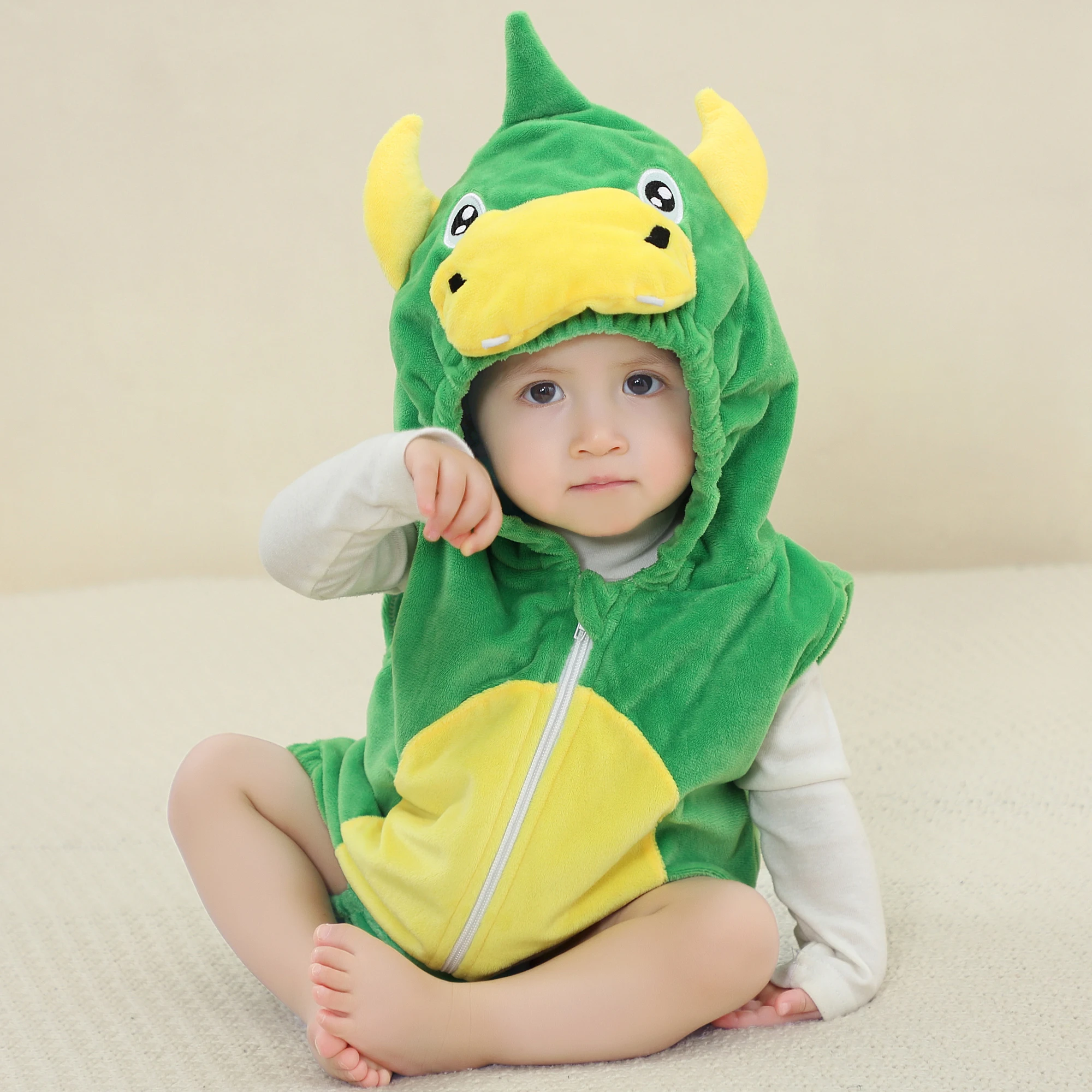 

Baby Rompers with Zipper for Boys Girls Newborn 0 to 3 6 9 12 18 24 Months Autumn Winter Kigurumi Bebe Giraffe Frog Bear Costume