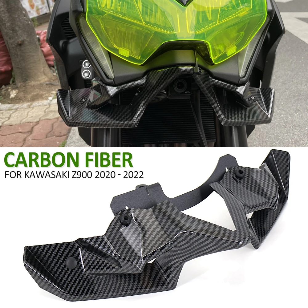 New Front Downforce Spoilers For Kawasaki Z900 2020 2021 2022 Downforce naked frontal spoilers Z 900 Accessories Carbon fiber