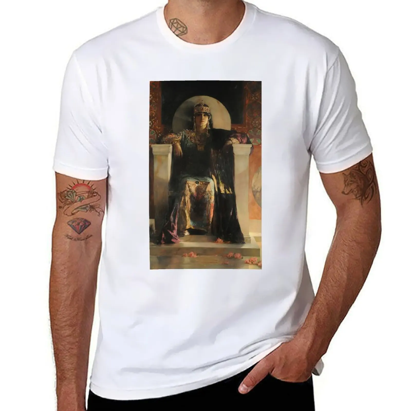 

Saint Empress Theodora Enthroned-Jean Joseph Benjamin-Constant T-Shirt cotton t shirt man T-Shirt