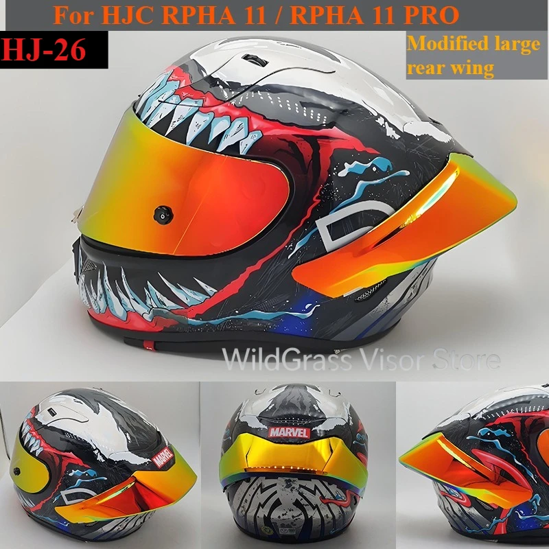 For HJC RPHA 11 HJ26 Attachment Motorcycle Helmet Spoiler Motorcycle Helmet Spoiler Rear Wing Air Duct Aerodynamic Racing