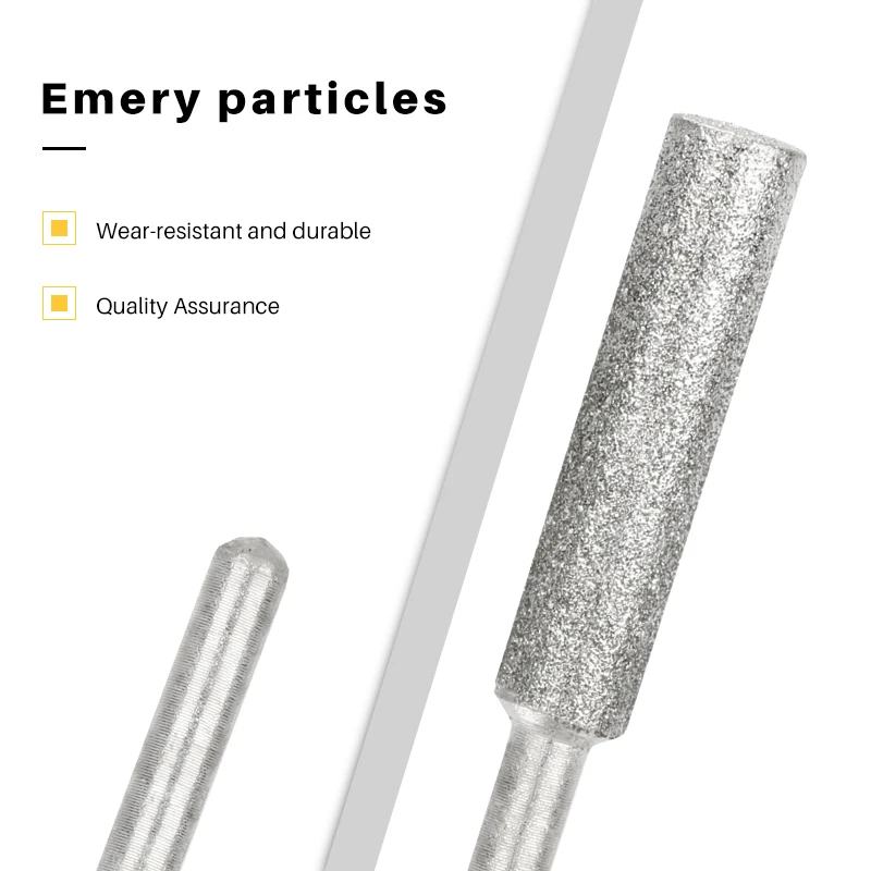 XCAN Diamond Coated Cylindrical Burr 4/4.8/5.5mm Dia Chainsaw Sharpener Stone File 3mm Shank for Dremel Rotary Tool